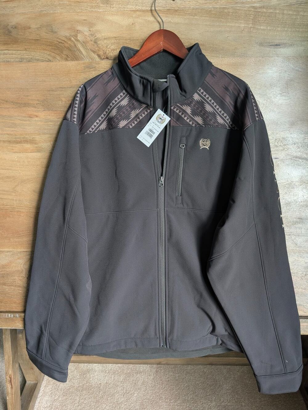 NWT Cinch Jeans Jacket Mens XL Brown Aztec Print Water Resistance Full Zip